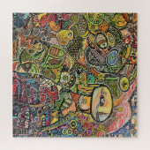 アートモダンカラフルアクリッ絵画クス ジグソーパズル (横)