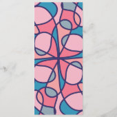 アートモダンガーリーコーラルブルー抽象芸術幾何学模様 メニュー (裏面)