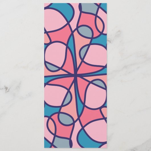 アートモダンガーリーコーラルブルー抽象芸術幾何学模様 メニュー (裏面)