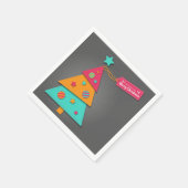 アートモダンクラフト明るいカラフルクリスマスツリー スタンダードカクテルナプキン (角)