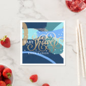 アートモダンサプライズ少年金ゴールドレタリングベビーシャワー スタンダードカクテルナプキン (インサイチュ)