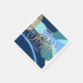 アートモダンサプライズ少年金ゴールドレタリングベビーシャワー スタンダードカクテルナプキン (角)