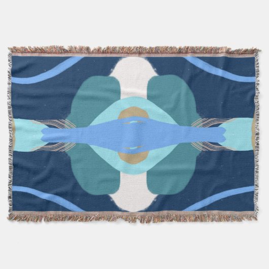 アートモダンサプライズ少年金ゴールドレタリングベビーシャワー スローブランケット (正面)