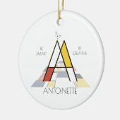 アートモダンスタイルモノグラム。レターA セラミックオーナメント (左)