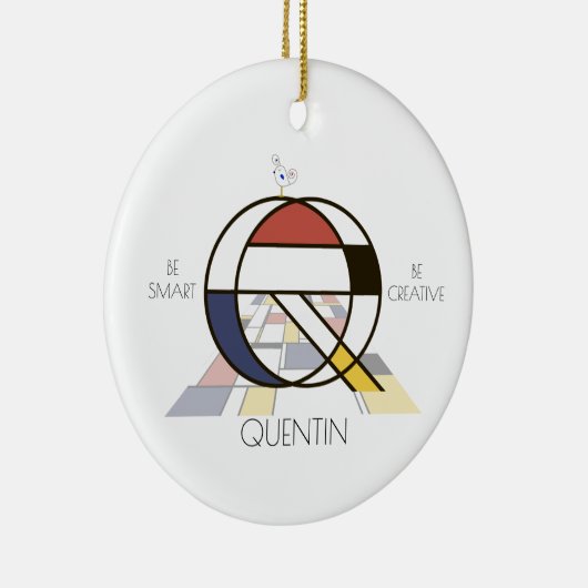 アートモダンスタイルモノグラム。レターQ セラミックオーナメント (右)