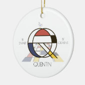 アートモダンスタイルモノグラム。レターQ セラミックオーナメント (左)