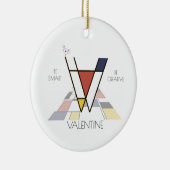アートモダンスタイルモノグラム。レターV セラミックオーナメント (右)