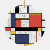 アートモダンスタイルモノグラム。レターV セラミックオーナメント (裏面)