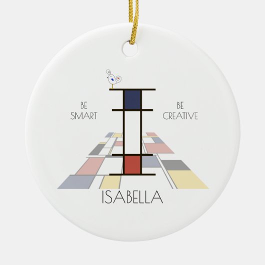 アートモダンスタイルモノグラム。手紙I セラミックオーナメント (正面)