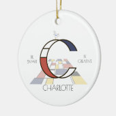 アートモダンスタイルモノグラム。文字С セラミックオーナメント (左)