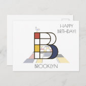 アートモダンスタイルモノグラム。文字B ポストカード (正面/裏面)