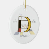 アートモダンスタイルモノグラム。文字D セラミックオーナメント (右)