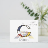 アートモダンスタイルモノグラム。文字G ポストカード (スタンド正面)