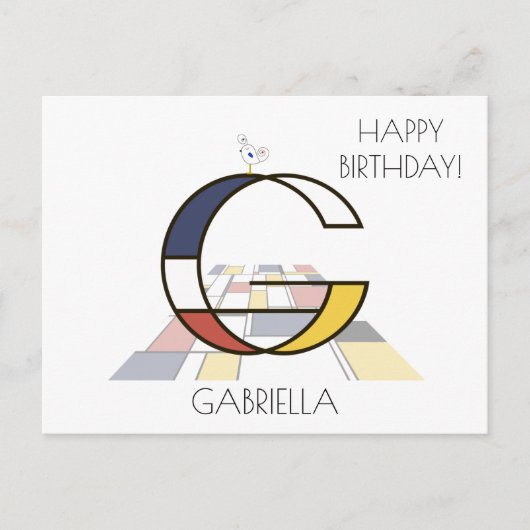 アートモダンスタイルモノグラム。文字G ポストカード (正面)