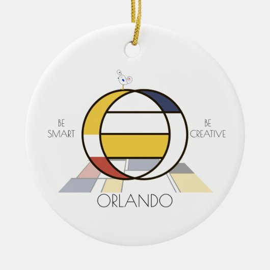 アートモダンスタイルモノグラム。文字O セラミックオーナメント (正面)