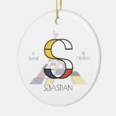 アートモダンスタイルモノグラム。文字S セラミックオーナメント (左)