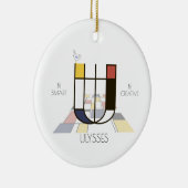 アートモダンスタイルモノグラム。文字U セラミックオーナメント (右)