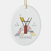 アートモダンスタイルモノグラム。文字Y セラミックオーナメント (右)