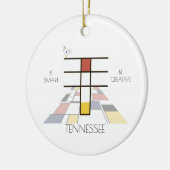 アートモダンスタイルMonogram。文字T セラミックオーナメント (左)