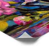 アートモダンスチルライフ抽象芸術スカルと花 ポスター (角)