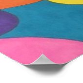 アートモダンステンドグラスのポピーなポスタープリント ポスター (角)