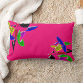 アートモダンテクスチャ、ピンク ランバークッション (ブランケット)