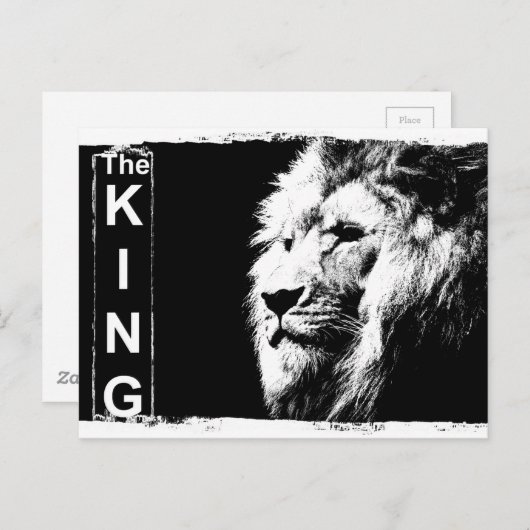 アートモダンテンプレートのライオンが王を率いる ポストカード (正面/裏面)