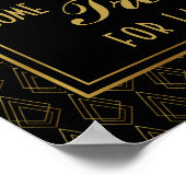 アートモダンデコ金ゴールド&ブラックキャンディバー、スウィートバー ポスター (角)