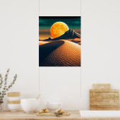 アートモダンデューン宇宙風景 ポスター (キッチン)