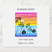 アートモダントロピ素晴らしカルサンセットセーリング スパークリングワインラベル (シングルラベル)