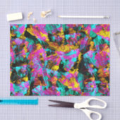 アートモダンネオンカラー黒抽象芸術絵を描アート 薄葉紙 (クラフト)