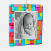 アートモダンベビー誕生発表カラフル写真 セラミックオーナメント (右)