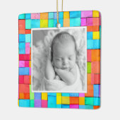 アートモダンベビー誕生発表カラフル写真 セラミックオーナメント (左)
