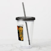 アートモダンボホボヘミアン自然バードフール抽象芸術 アクリルタンブラー (左)