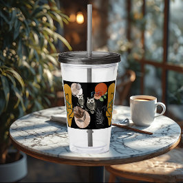 アートモダンボホボヘミアン自然バードフール抽象芸術 アクリルタンブラー