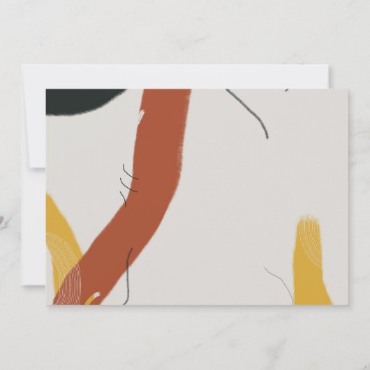 アートモダンボーイまたはガール抽象芸術ベビーシャワー 招待状 (裏面)