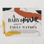 アートモダンボーイまたはガール抽象芸術ベビーシャワー 招待状 (正面/裏面)