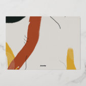 アートモダンボーイまたは女の子抽象芸術赤ちゃんシャワー銀 箔招待状 (裏面)