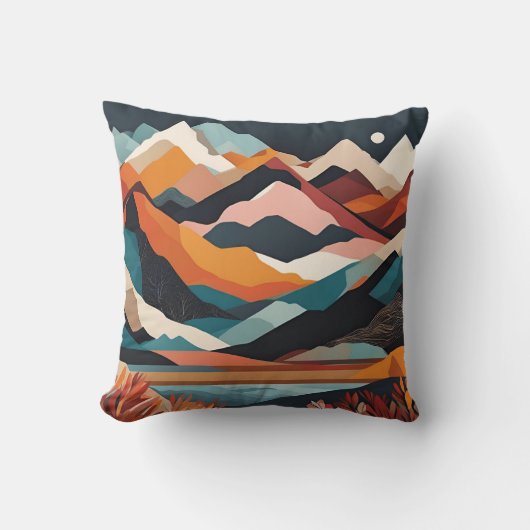 アートモダンマウンテンズレイクムーン クッション (正面)