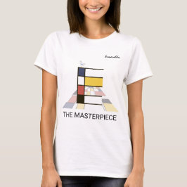 アートモダンモノグラムとかわいい鳥 – 文字"E" Tシャツ