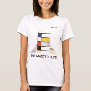 アートモダンモノグラムとかわいい鳥 – 文字"E" Tシャツ