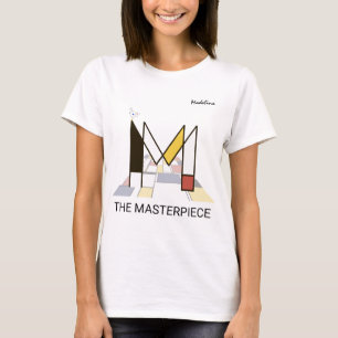 アートモダンモノグラムとかわいい鳥 – 文字"M" Tシャツ