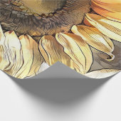 アートモダンヴィンテージひまわりコレクション ラッピングペーパー (角)