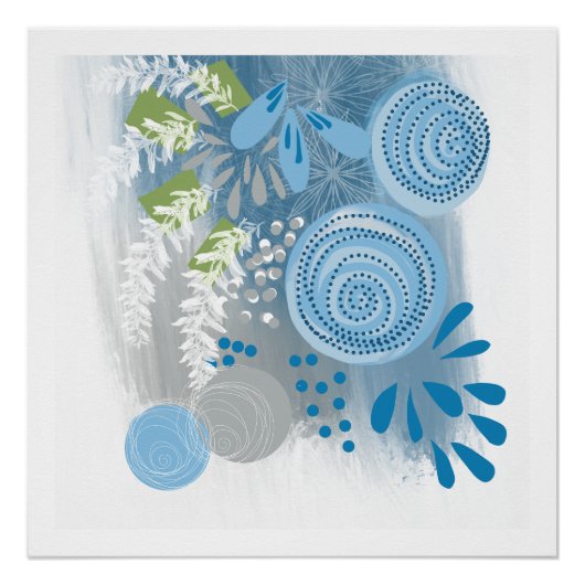 アートモダン抽象芸術フローラポスタープリント ポスター (正面)