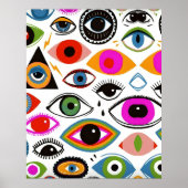 アートモダン抽象芸術幾何エレガントミニマリスト ポスター (正面)