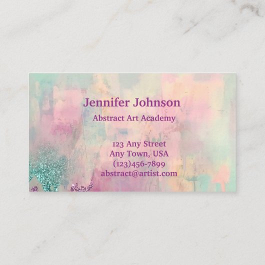 アートモダン抽象芸術絵を描ウォーターカラーアーティスト 名刺 (裏面)