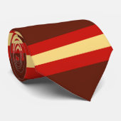 アートモダン横型ストライプブラウンレッドバニラ ネクタイ (ロール)