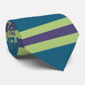 アートモダン横型ストライプブルーパープルグリーン ネクタイ (ロール)