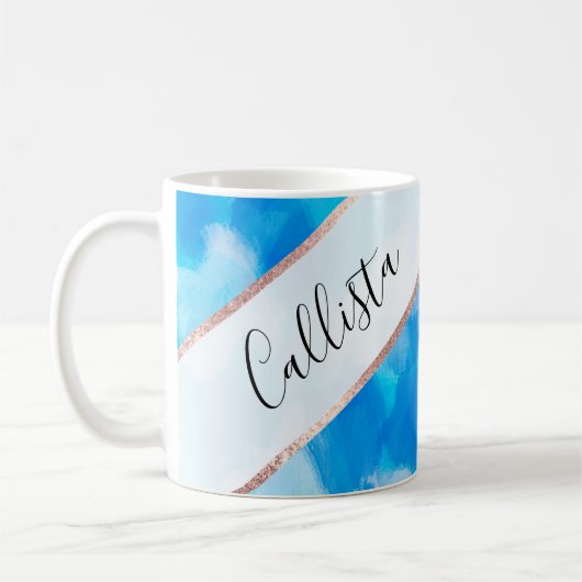 アートモダン海青抽象芸術絵を描パターン コーヒーマグカップ (左)