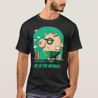 アートモダン漫画豚が生きる瞬間 Tシャツ